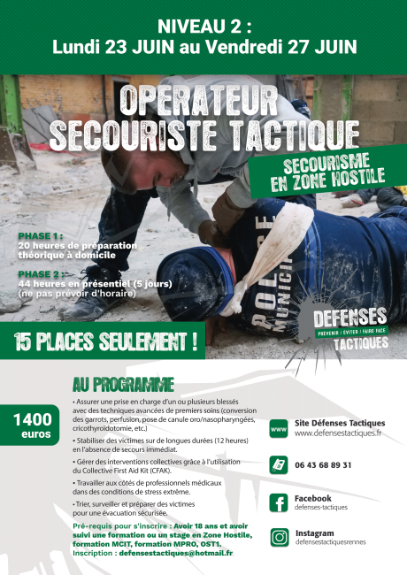 Pratique sportive de : Opérateur Secouriste Tactique de niveau 2